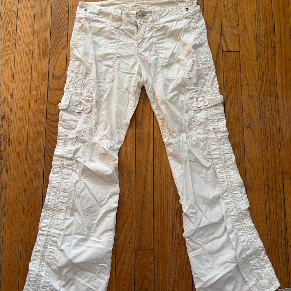 Abercrombie & Fitch Cream Buttoned Pants